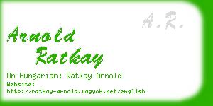 arnold ratkay business card